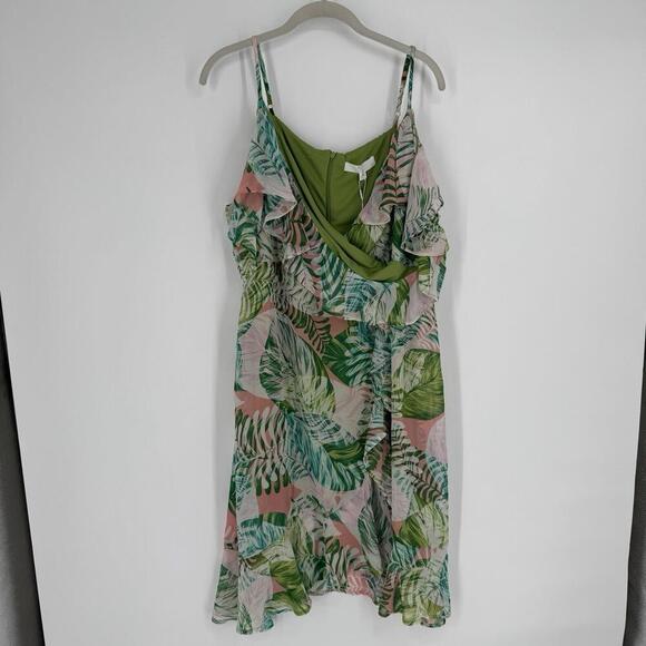 Adyson Parker dress womens XL green tropical wrap beachy resort cruise summer - Picture 1 of 6